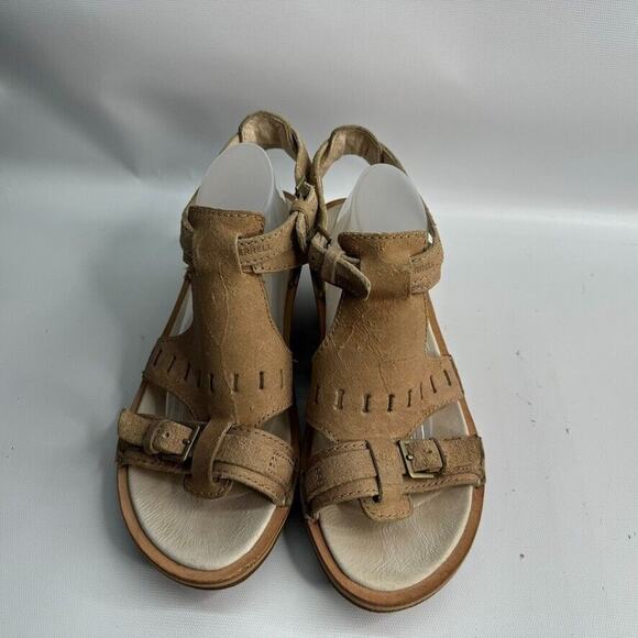 Merrell Select Fresh J21952 Beige Leather Buckle Wedge Sandal Shoes Women's US 9 - Picture 2 of 9
